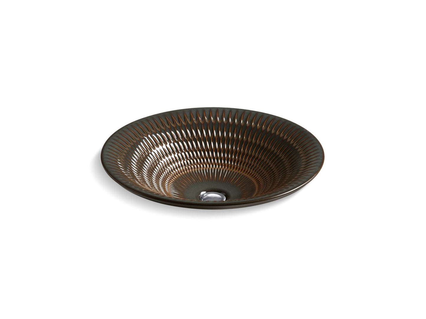 KOHLER K-17890-RL Derring Carillon 17-3/4" Round Drop-in Bathroom Sink, No Overflow, Bourbon Rutile - 3/4 view of product