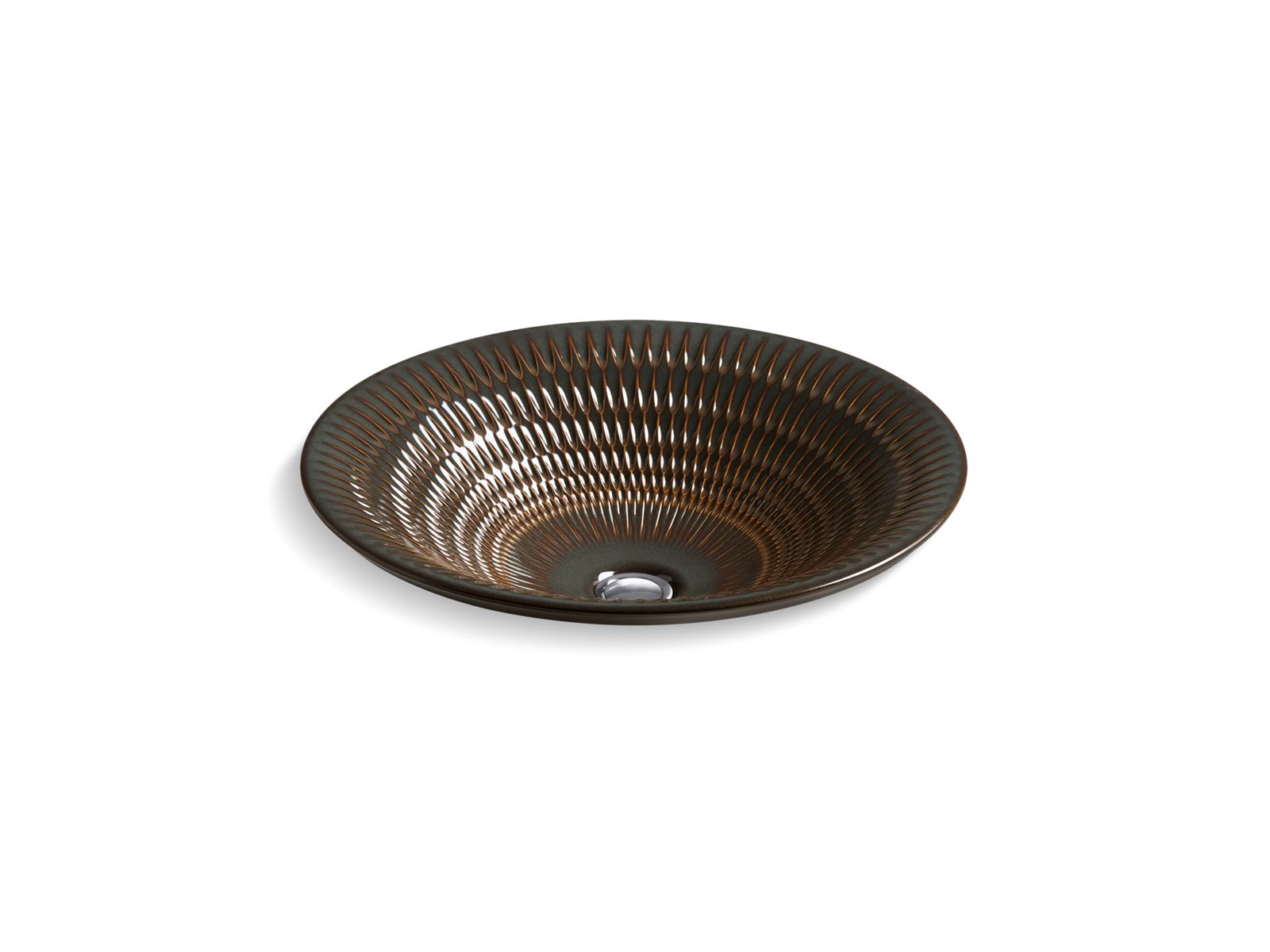 KOHLER K-17890-RL Derring Carillon 17-3/4" Round Drop-in Bathroom Sink, No Overflow, Bourbon Rutile - 3/4 view of product