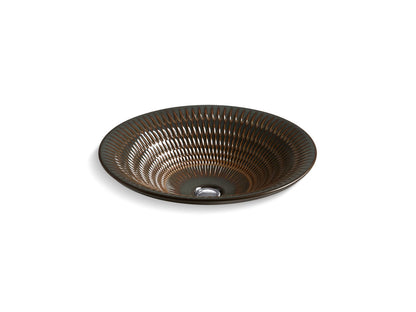 KOHLER K-17890-RL Derring Carillon 17-3/4" Round Drop-in Bathroom Sink, No Overflow, Bourbon Rutile - 3/4 view of product
