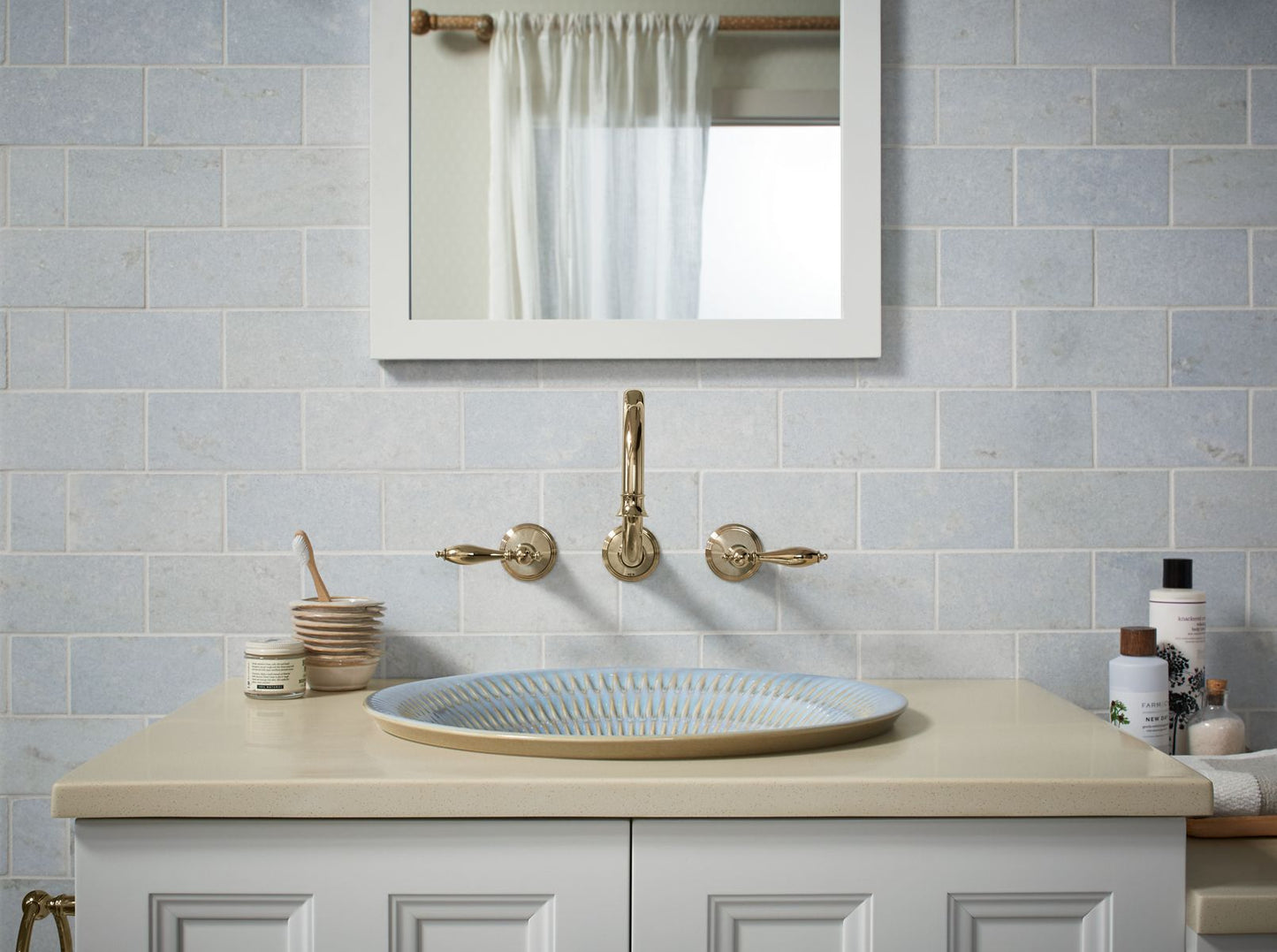 KOHLER K-17890-RL Derring Carillon 17-3/4" round drop-in bathroom sink, no overflow