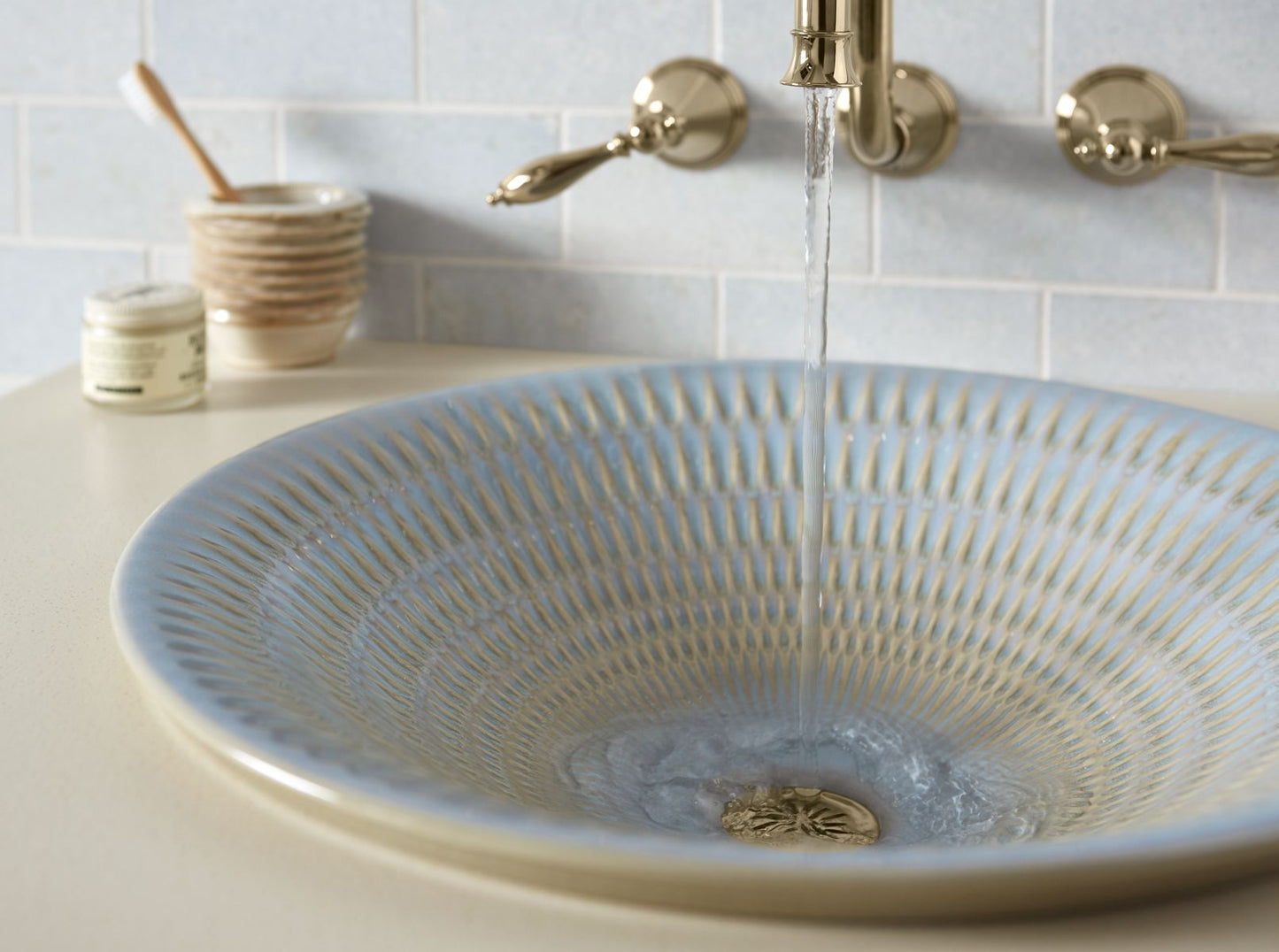 KOHLER K-17890-RL Derring Carillon 17-3/4" round drop-in bathroom sink, no overflow