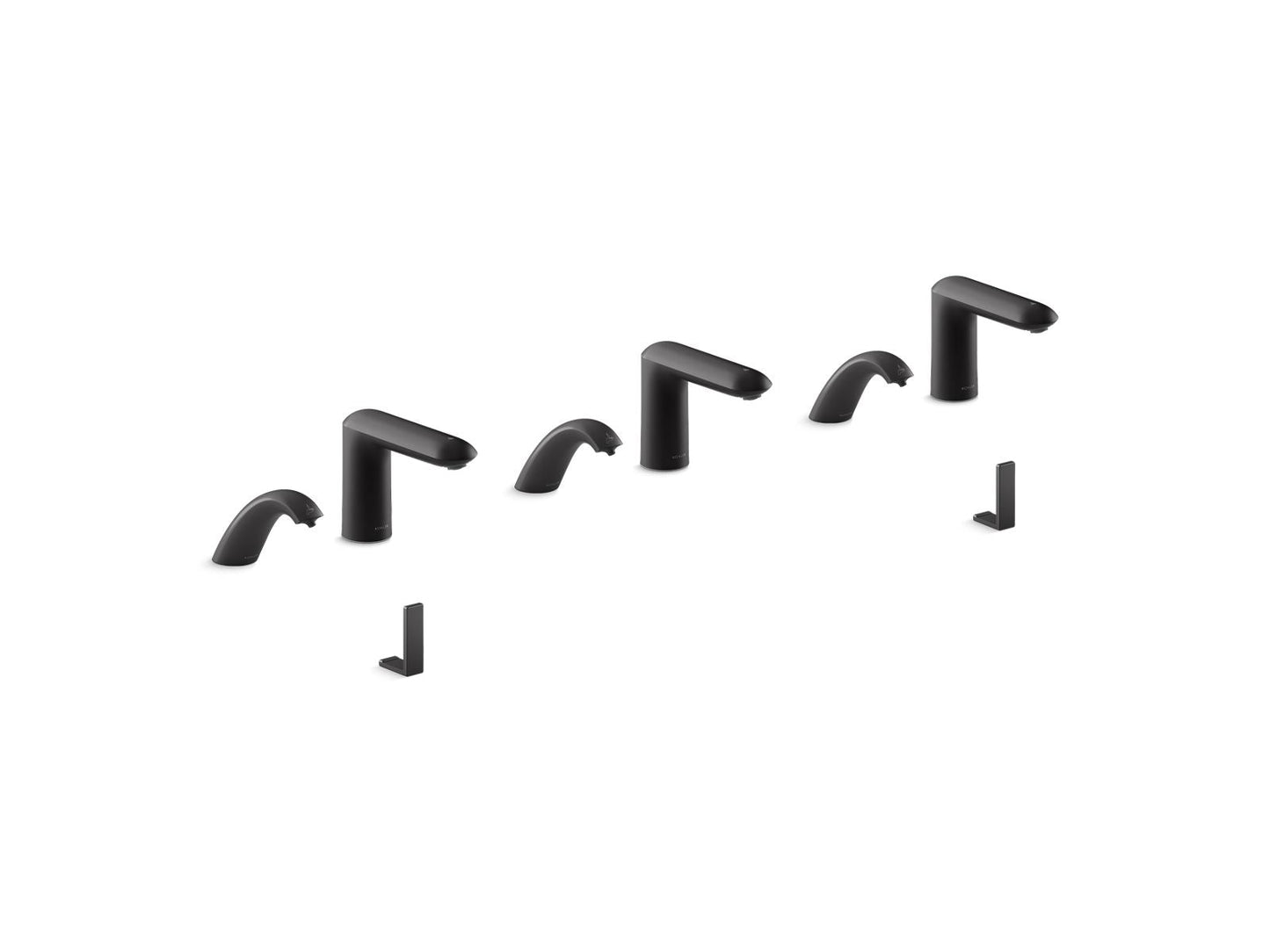 KOHLER K-181033-BK1 Kumin Curve Touchless lavatory faucets and soap dispensers for Constellation lavatory system, 0.5 gpm