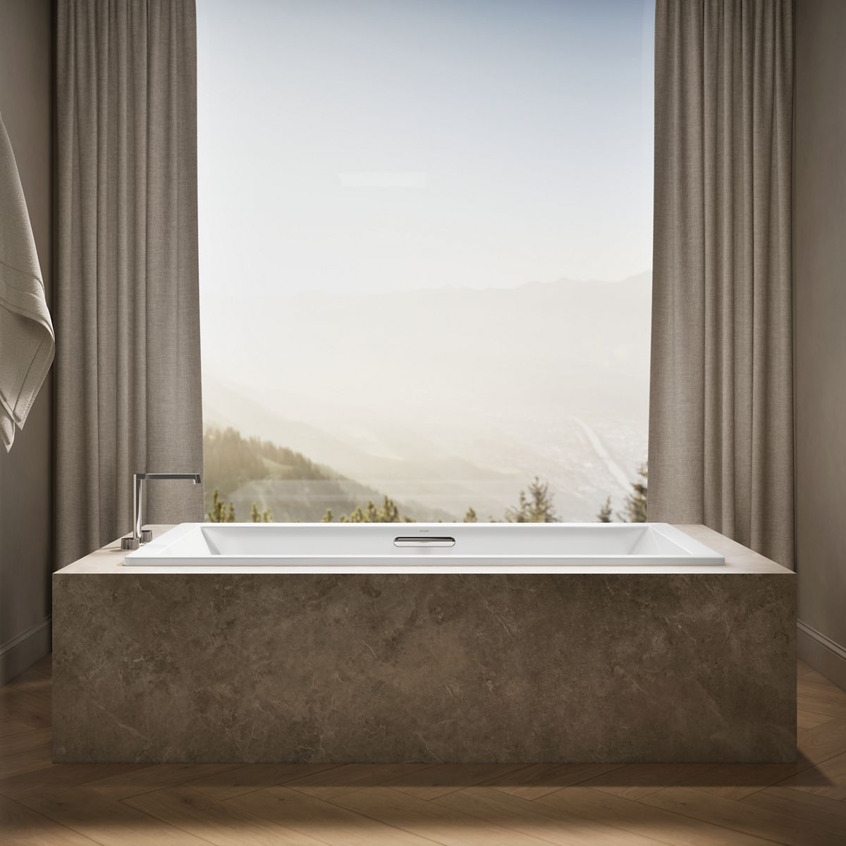 KOHLER K-1834-W1 Underscore 72" x 36" drop-in bath with Bask heated surface