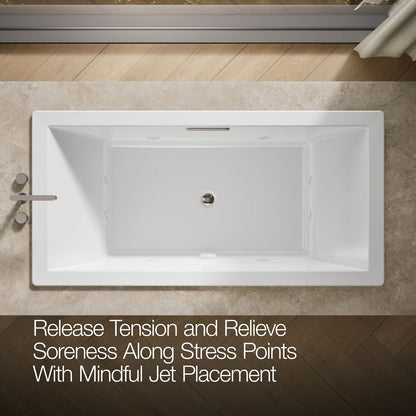 KOHLER K-1835-JH Underscore 72" x 36" drop-in heated whirlpool bath