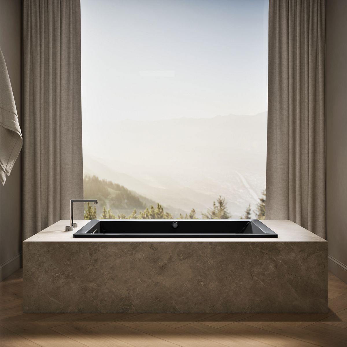 KOHLER K-1848-W1 Underscore 60" x 36" drop-in bath with Bask heated surface