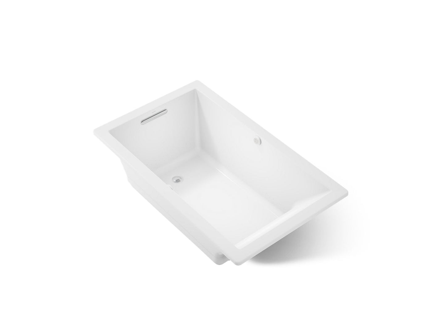 KOHLER K-1849-GHW Underscore 60" x 36" drop-in Heated BubbleMassage air bath with Bask heated surface