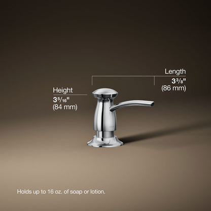 3/4 view of product with dimensions
