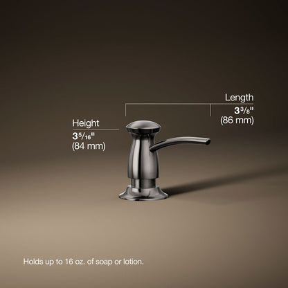 3/4 view of product with dimensions