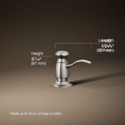3/4 view of product with dimensions