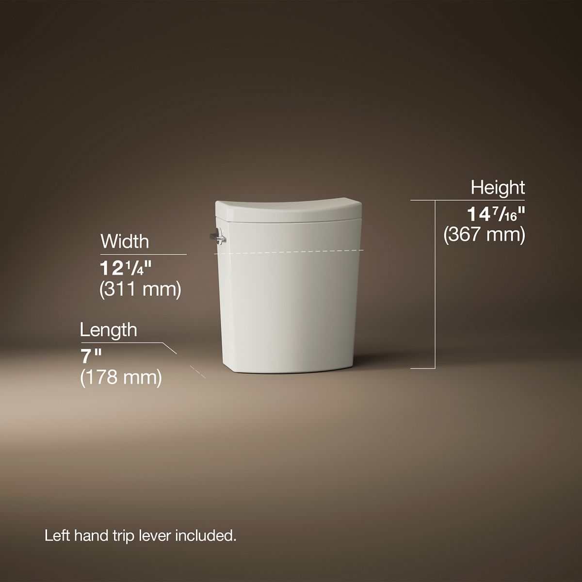 KOHLER K-19042 Persuade Curv Toilet tank, dual-flush