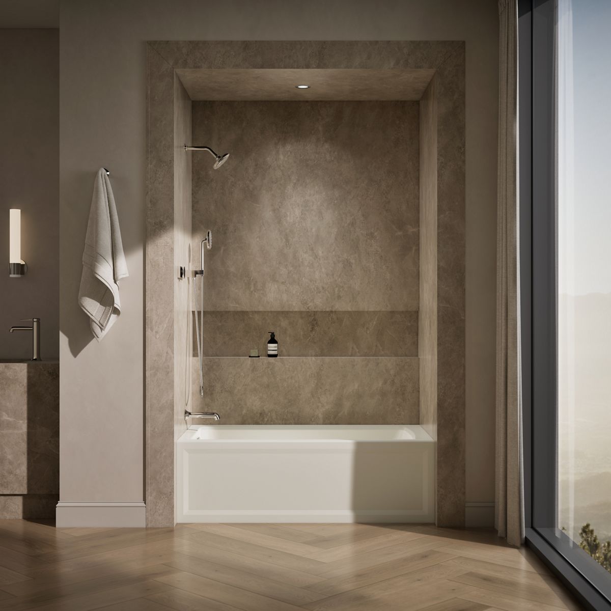 KOHLER K-1946-LA Archer 60" x 30" alcove bath, left drain