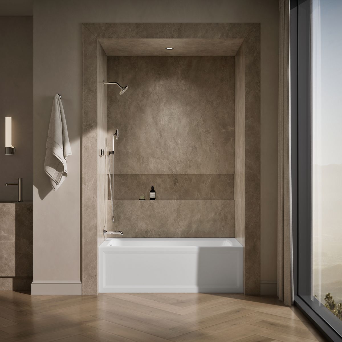KOHLER K-1946-LA Archer 60" x 30" alcove bath, left drain