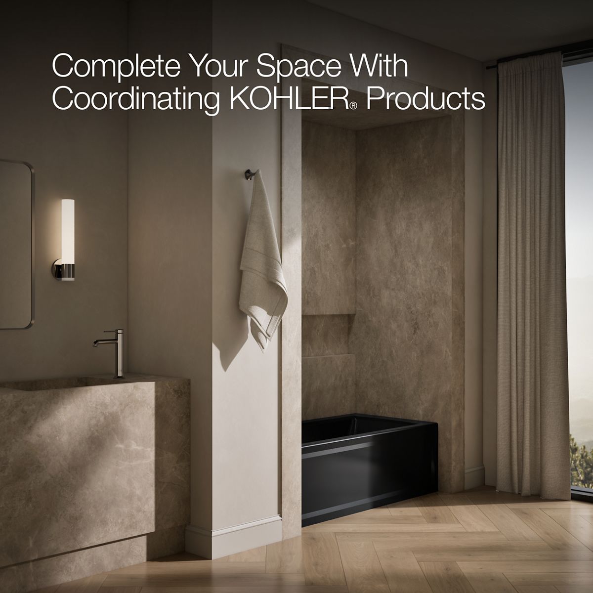 KOHLER K-1946-LAW Archer 60" x 30" alcove bath with Bask heated surface, alcove left drain