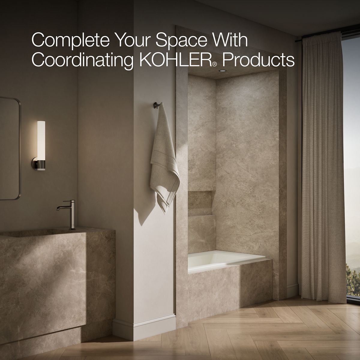 KOHLER K-1946-LW Archer 60" x 30" alcove bath with Bask heated surface, left drain
