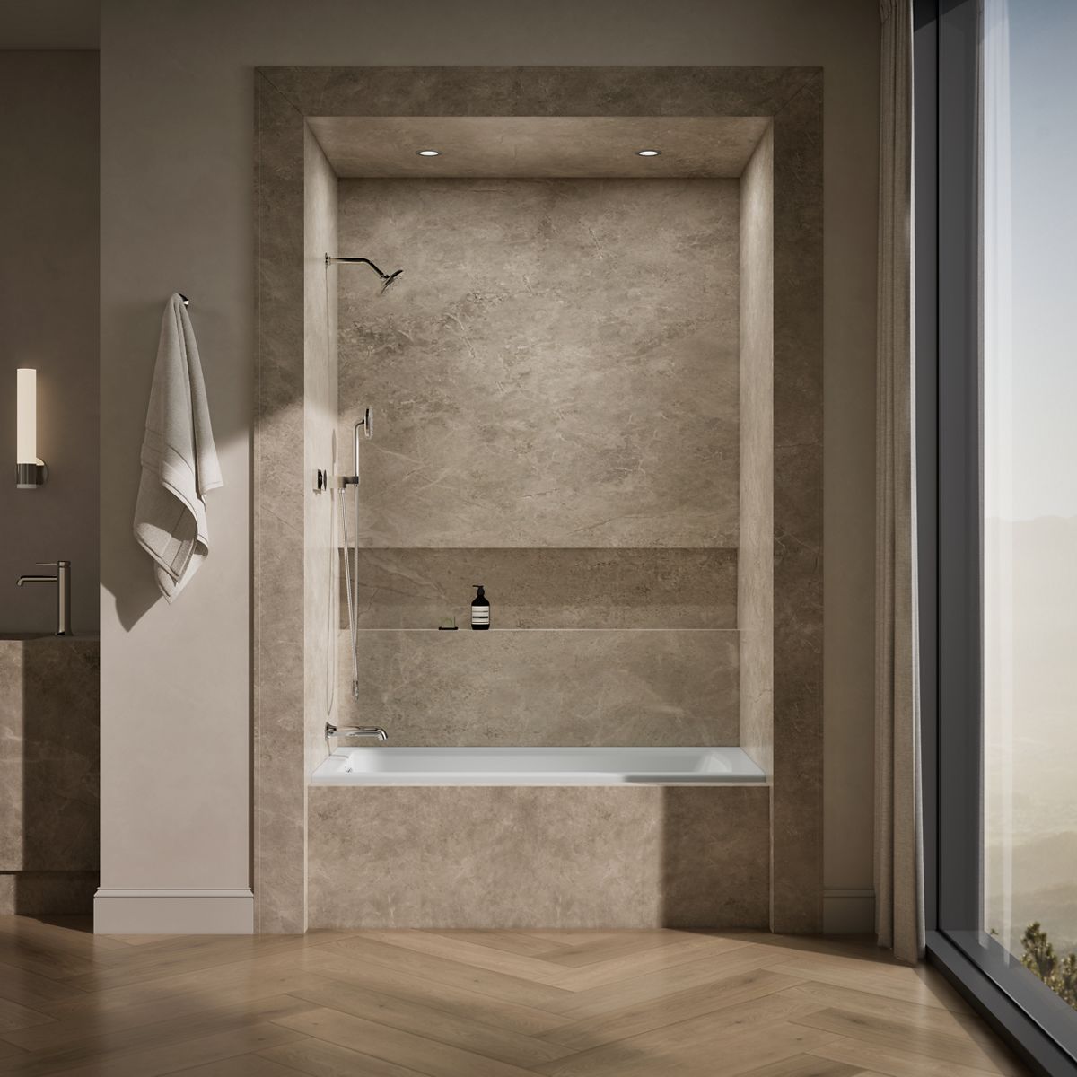 KOHLER K-1946-LW Archer 60" x 30" alcove bath with Bask heated surface, left drain