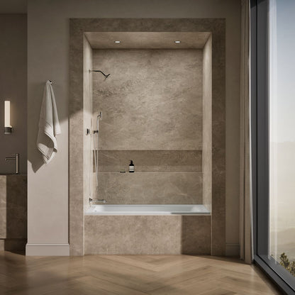 KOHLER K-1946-LW Archer 60" x 30" alcove bath with Bask heated surface, left drain