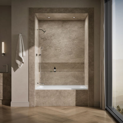 KOHLER K-1946-LW Archer 60" x 30" alcove bath with Bask heated surface, left drain