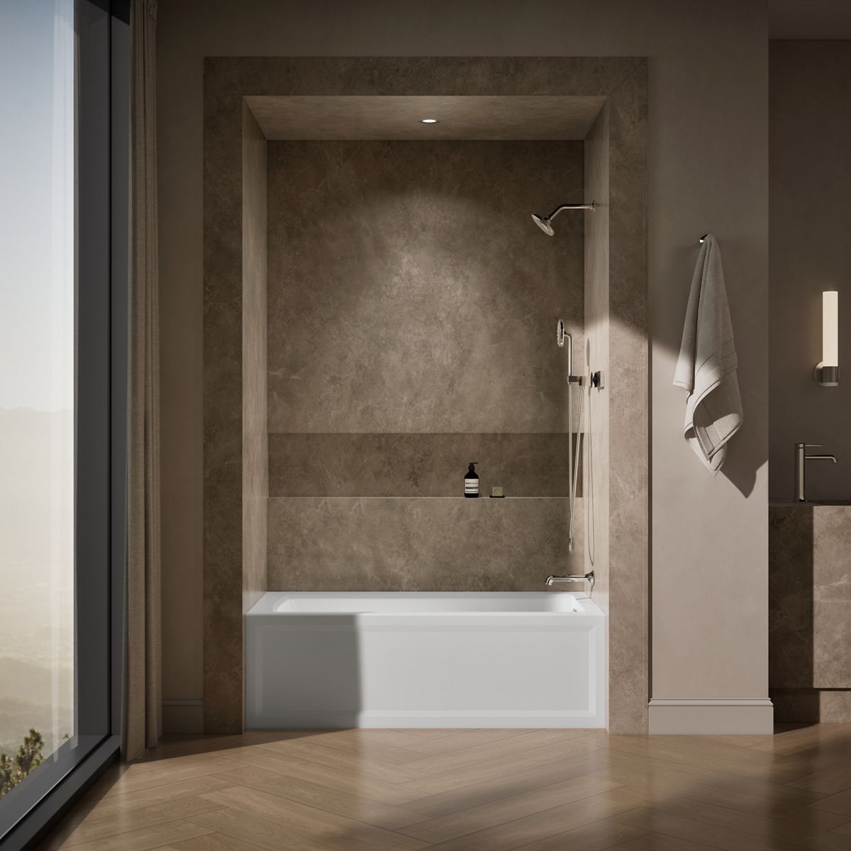 KOHLER K-1946-RAW Archer 60" x 30" alcove bath with Bask heated surface, right drain