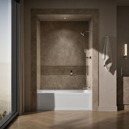 KOHLER K-1946-RAW Archer 60" x 30" alcove bath with Bask heated surface, right drain
