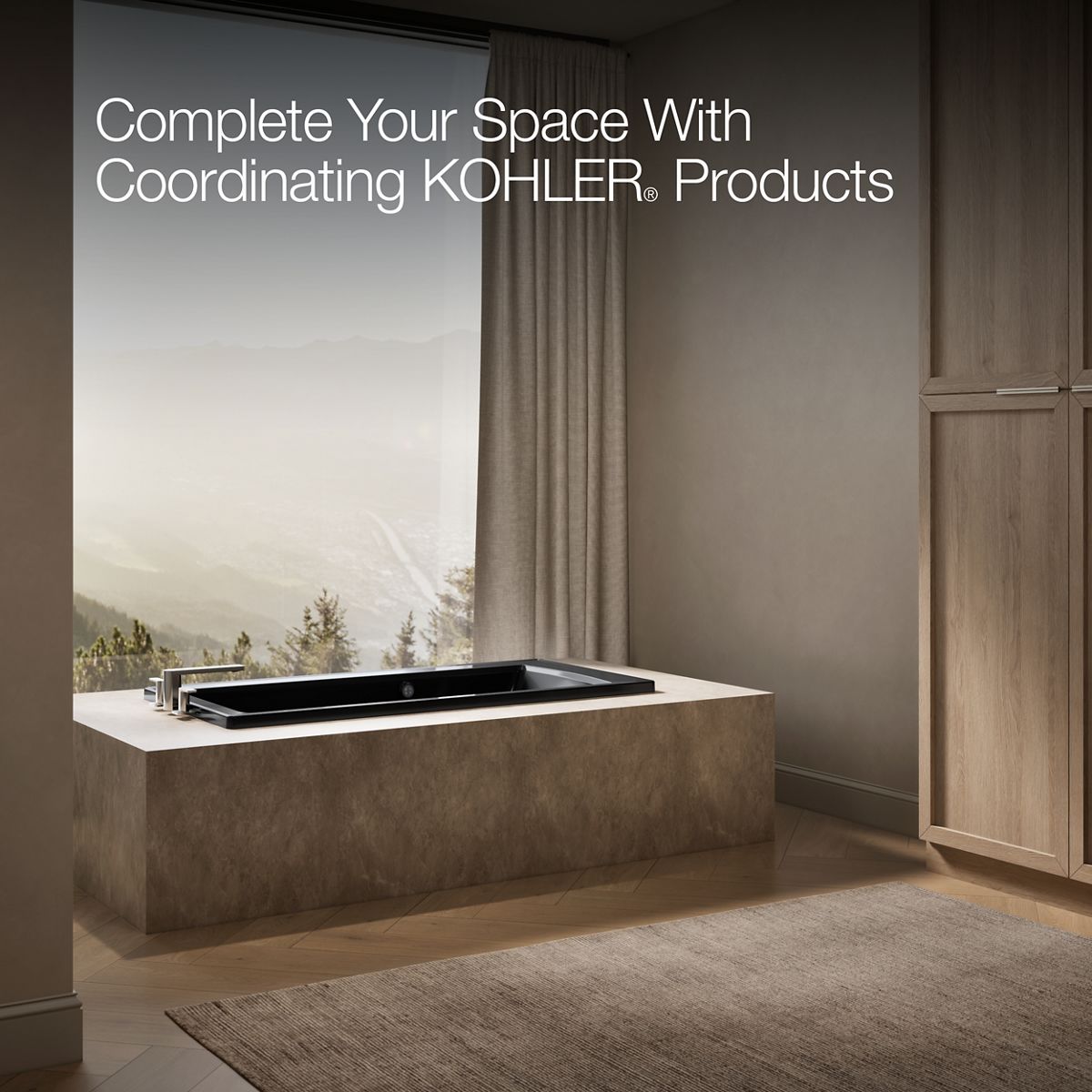 KOHLER K-1946-W1 Archer 60" x 30" drop-in bath with Bask heated surface