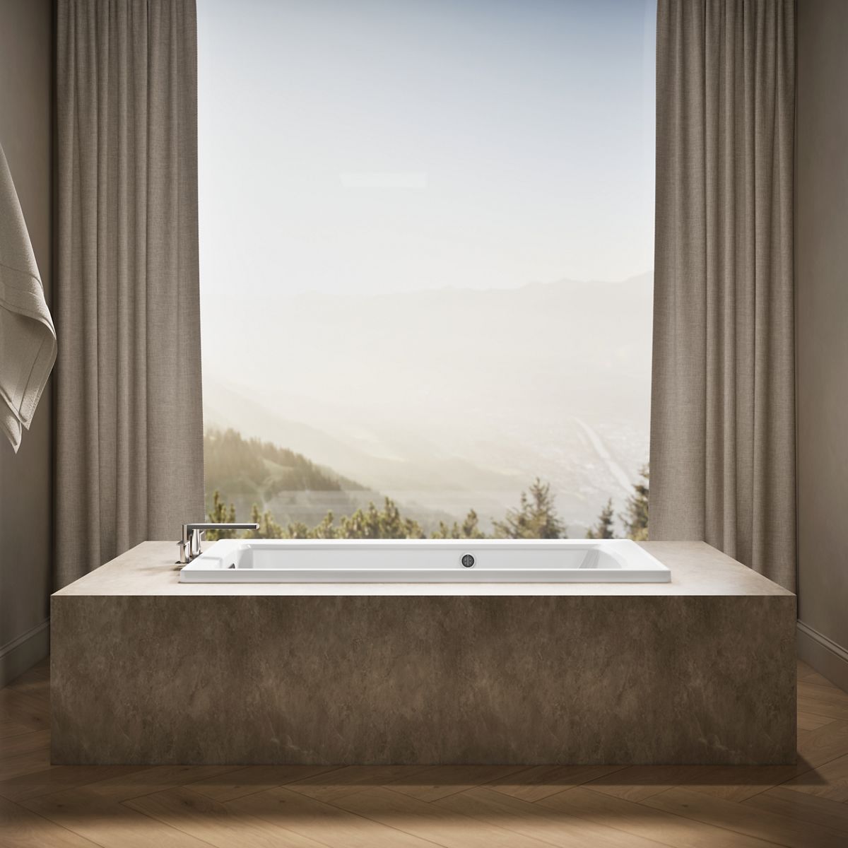 KOHLER K-1946-W1 Archer 60" x 30" drop-in bath with Bask heated surface
