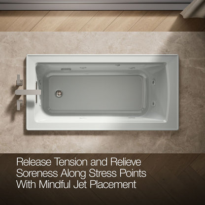 KOHLER K-1947 Archer 60" x 30" drop-in whirlpool bath