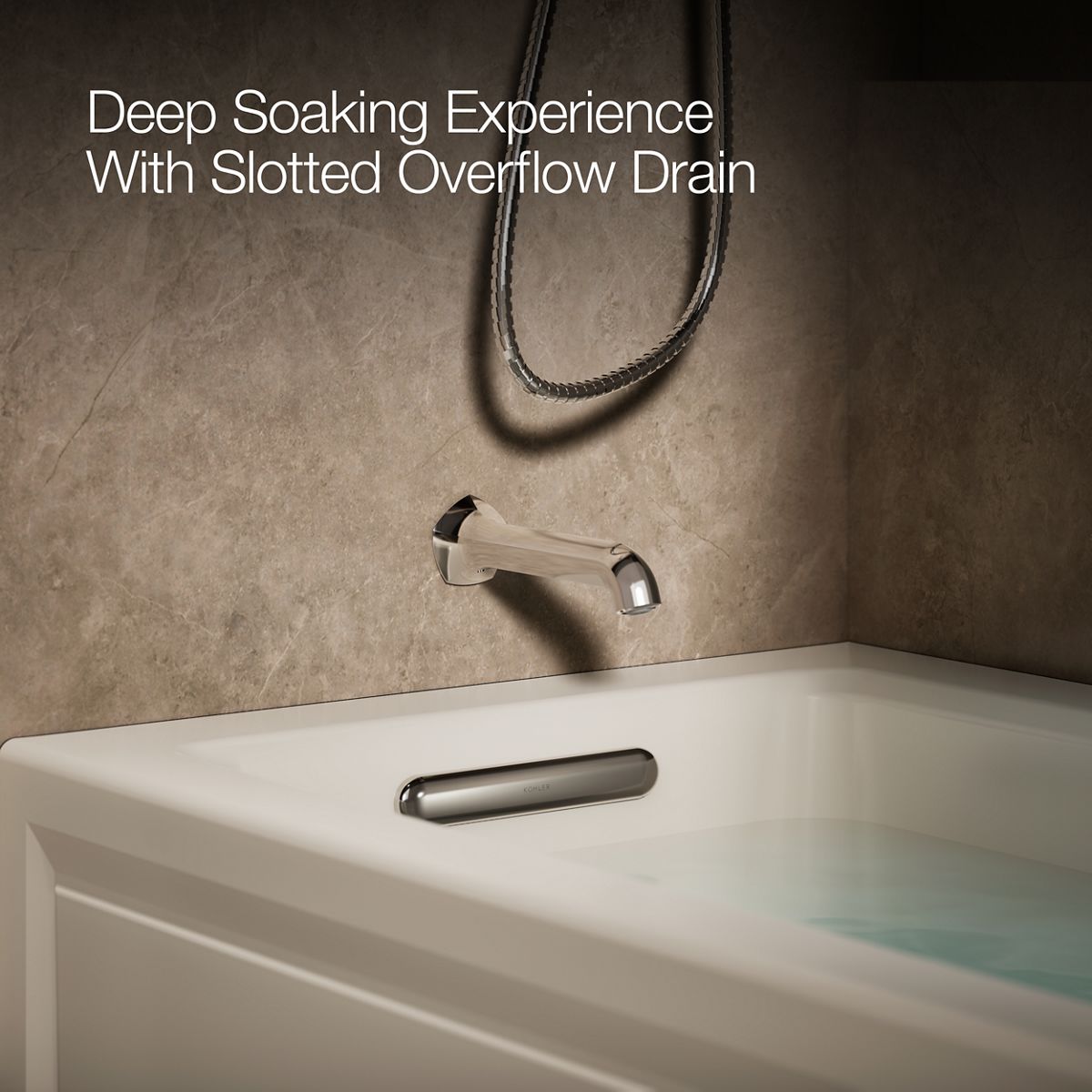 KOHLER K-1947-GHLA Archer 60" x 30" alcove Heated BubbleMassage air bath, left drain