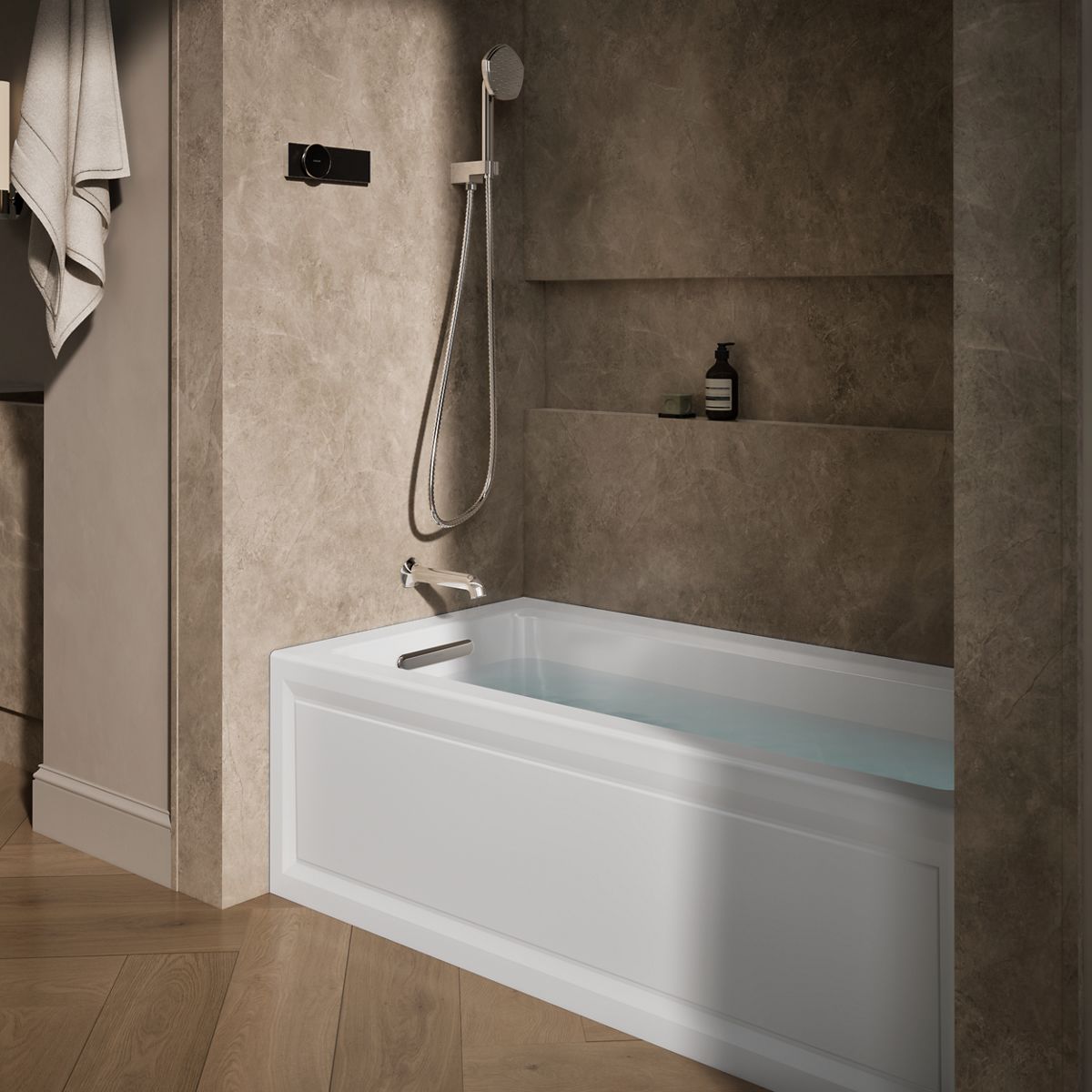 KOHLER K-1947-GHLA Archer 60" x 30" alcove Heated BubbleMassage air bath, left drain
