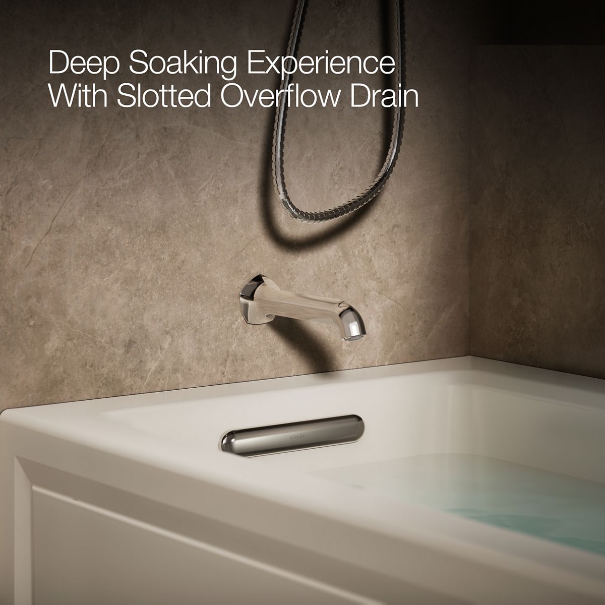 KOHLER K-1947-GHLAW Archer 60" x 30" integral apron Heated BubbleMassage air bath with Bask heated surface and left-hand drain