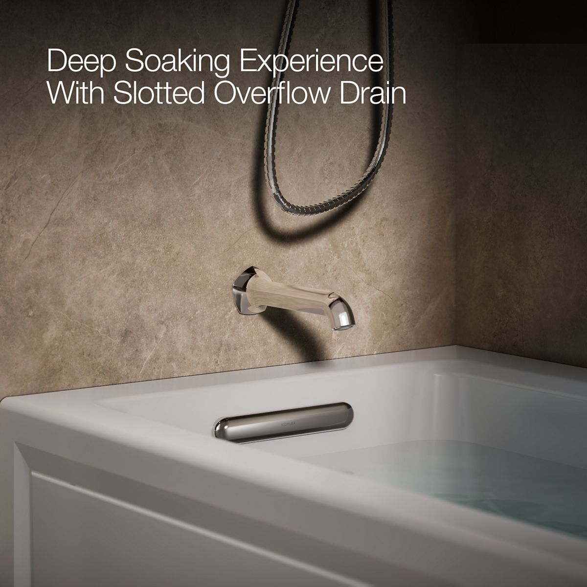 KOHLER K-1947-GHLAW Archer 60" x 30" integral apron Heated BubbleMassage air bath with Bask heated surface and left-hand drain