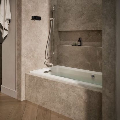 KOHLER K-1947-GHLW Archer 60" x 30" alcove Heated BubbleMassage air bath with Bask heated surface, left drain