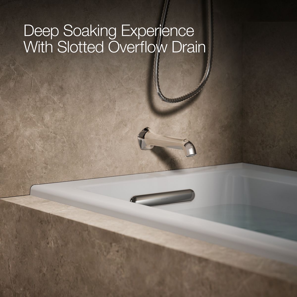 KOHLER K-1947-GHLW Archer 60" x 30" alcove Heated BubbleMassage air bath with Bask heated surface, left drain