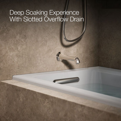 KOHLER K-1947-GHLW Archer 60" x 30" alcove Heated BubbleMassage air bath with Bask heated surface, left drain