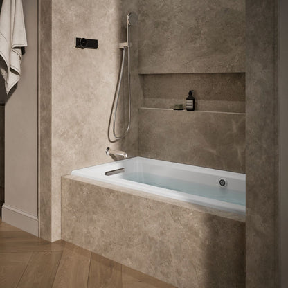 KOHLER K-1947-GHLW Archer 60" x 30" alcove Heated BubbleMassage air bath with Bask heated surface, left drain