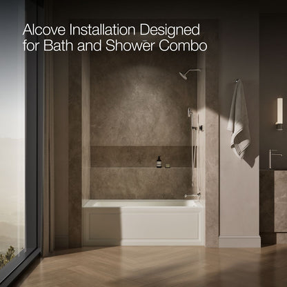 KOHLER K-1947-GHRA Archer 60" x 30" alcove Heated BubbleMassage air bath, right drain