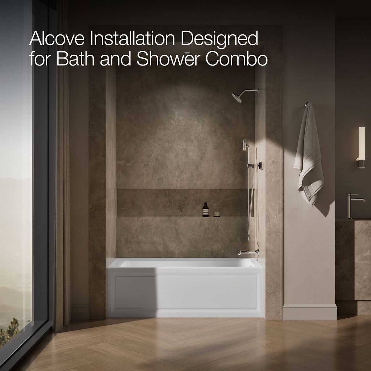 KOHLER K-1947-GHRA Archer 60" x 30" alcove Heated BubbleMassage air bath, right drain