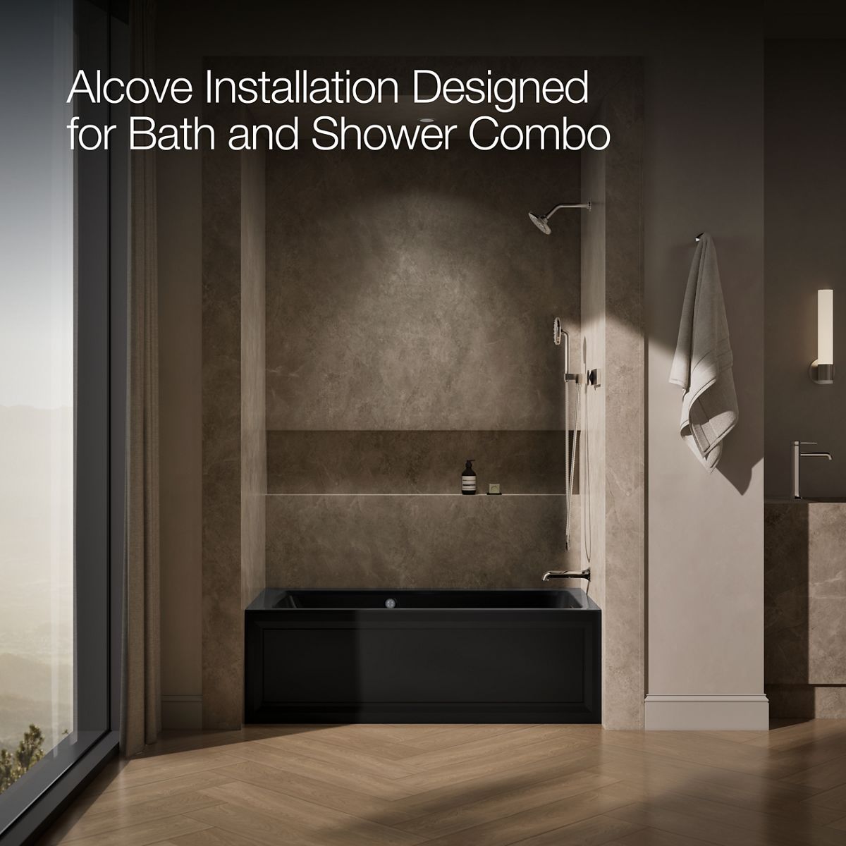 KOHLER K-1947-GHRAW Archer 60" x 30" alcove Heated BubbleMassage air bath with Bask heated surface, right drain