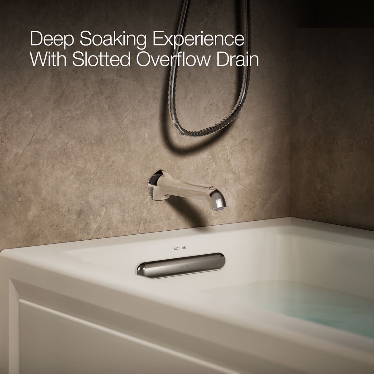 KOHLER K-1947-HLA Archer 60" x 30" alcove heated whirlpool bath, left drain