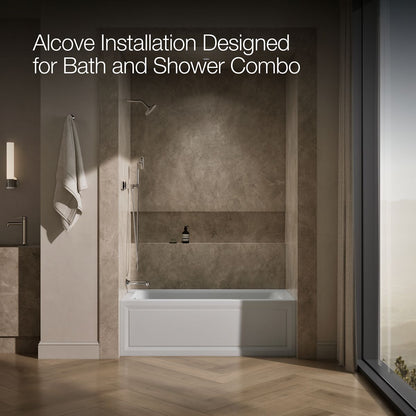 KOHLER K-1947-HLA Archer 60" x 30" alcove heated whirlpool bath, left drain