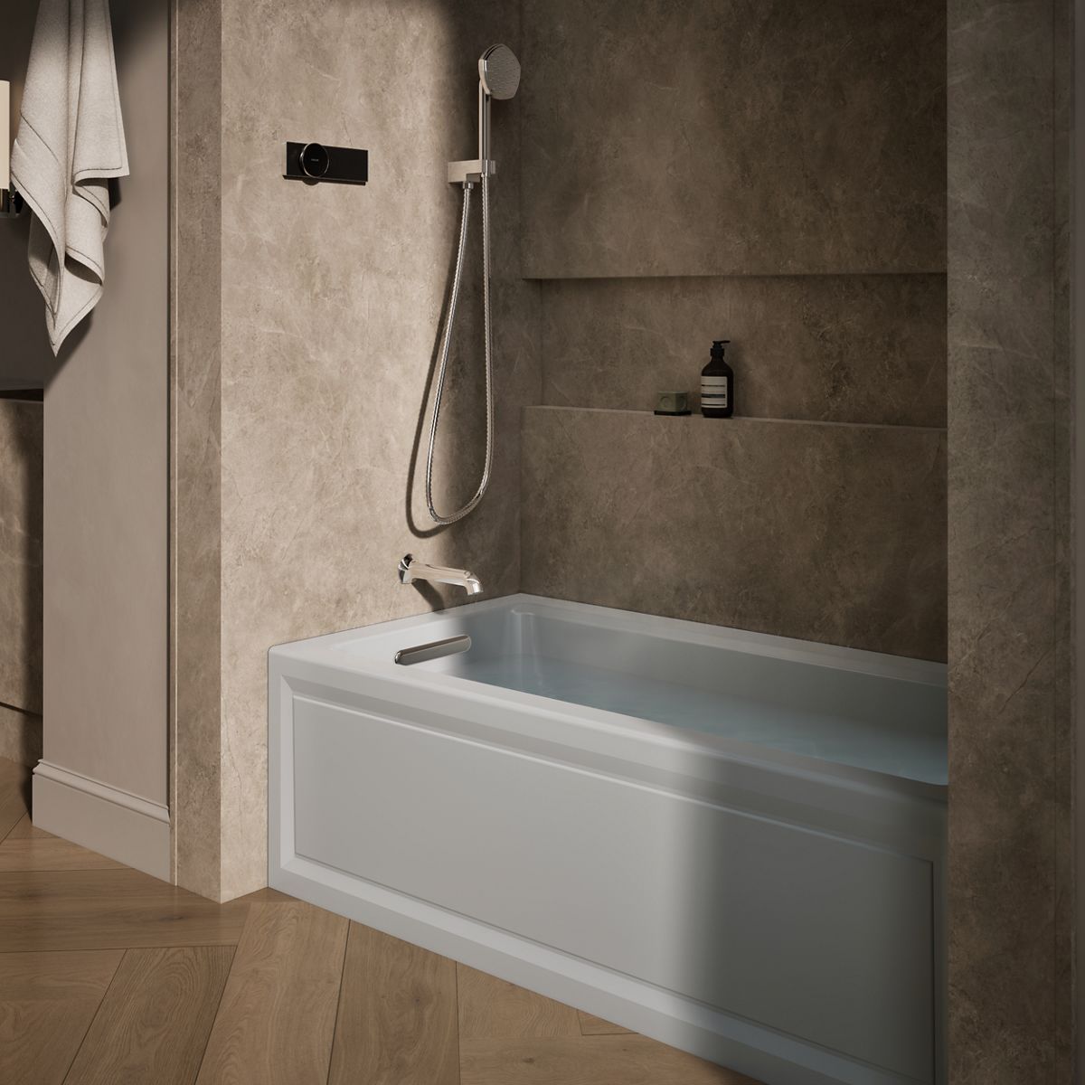 KOHLER K-1947-HLA Archer 60" x 30" alcove heated whirlpool bath, left drain