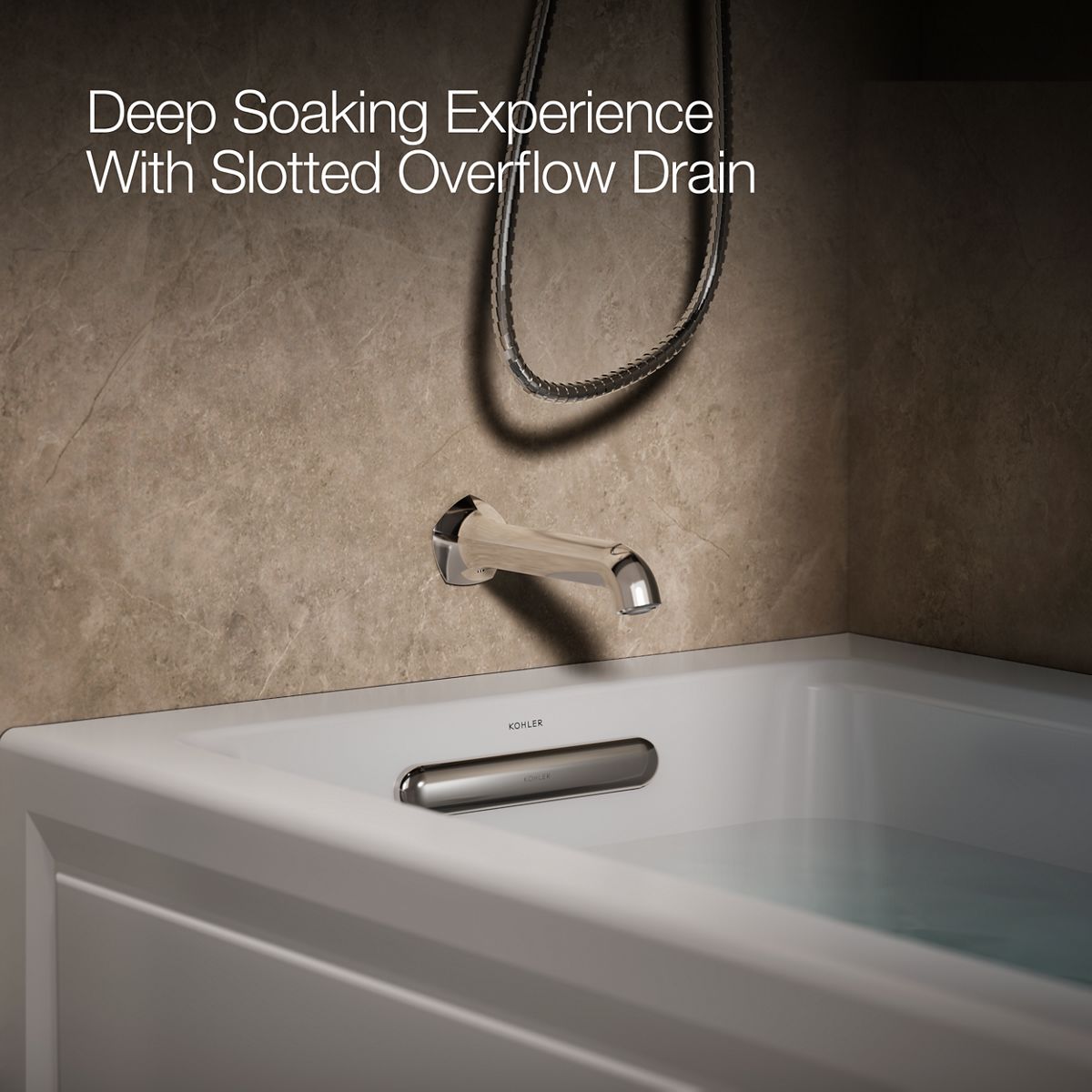KOHLER K-1947-HLA Archer 60" x 30" alcove heated whirlpool bath, left drain