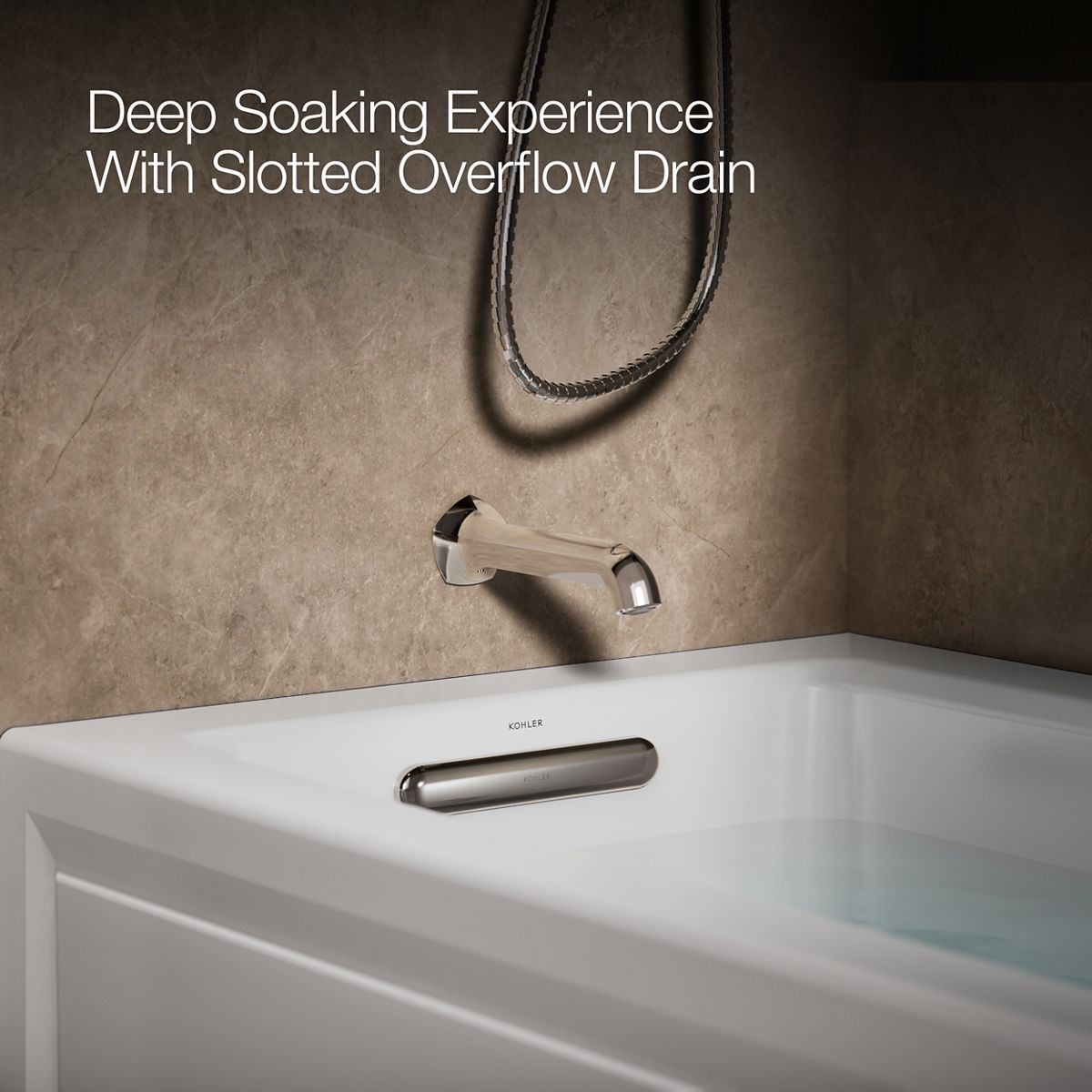 KOHLER K-1947-HLA Archer 60" x 30" alcove heated whirlpool bath, left drain