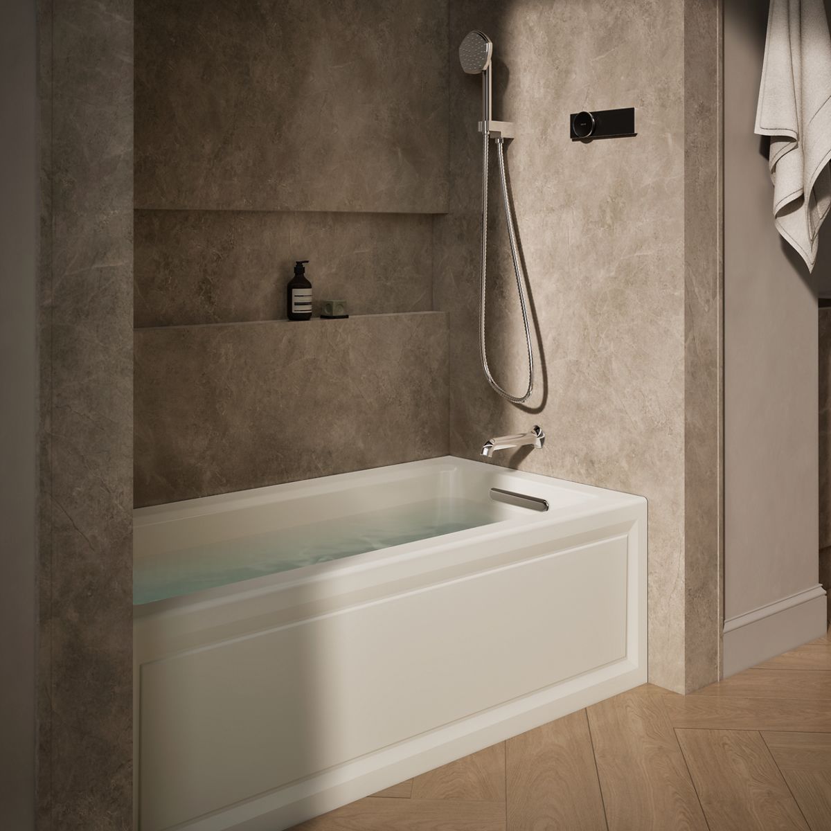 KOHLER K-1947-HRA Archer 60" x 30" alcove heated whirlpool bath, right drain