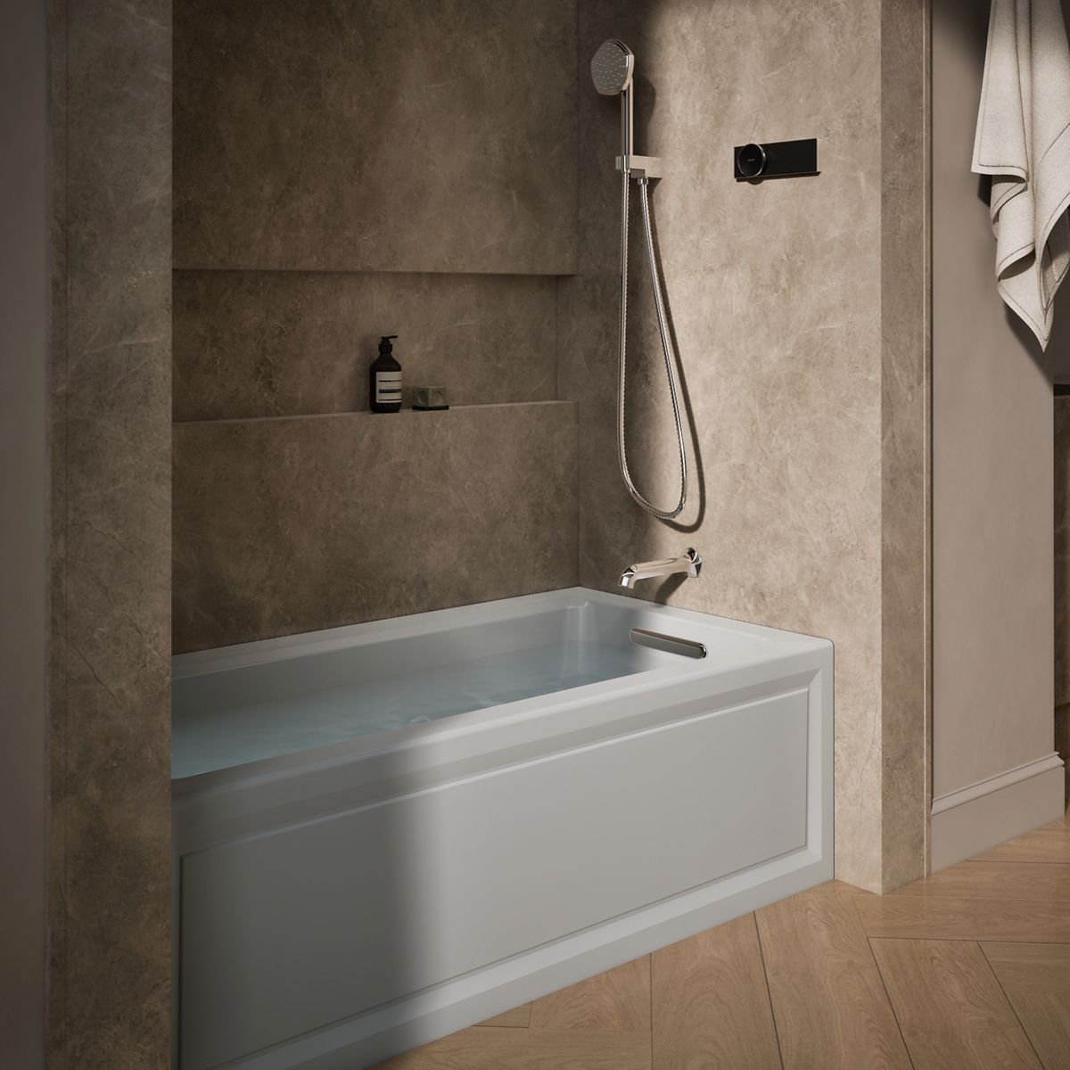 KOHLER K-1947-HRA Archer 60" x 30" alcove heated whirlpool bath, right drain
