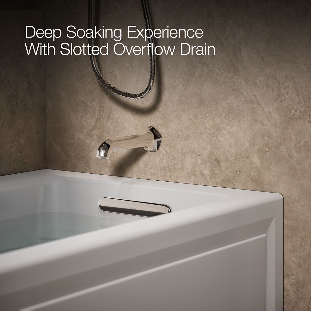 KOHLER K-1947-HRA Archer 60" x 30" alcove heated whirlpool bath, right drain