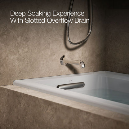 KOHLER K-1947-L Archer 60" x 30" alcove whirlpool bath, left drain