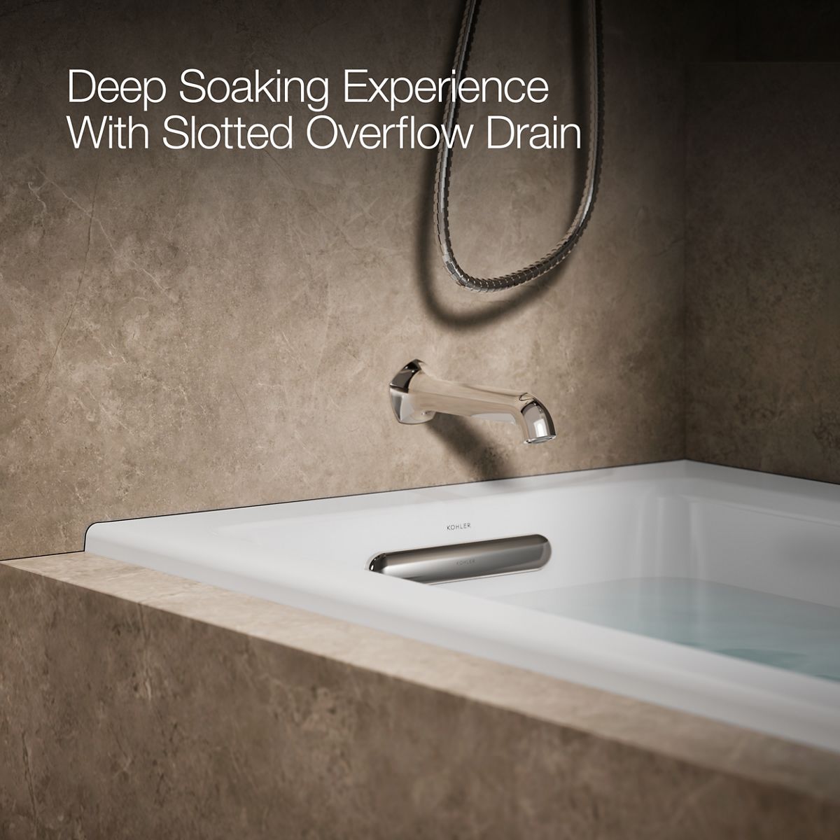 KOHLER K-1947-L Archer 60" x 30" alcove whirlpool bath, left drain