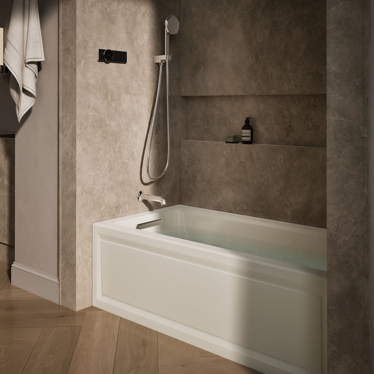 KOHLER K-1947-LA Archer 60" x 30" alcove whirlpool bath, left drain