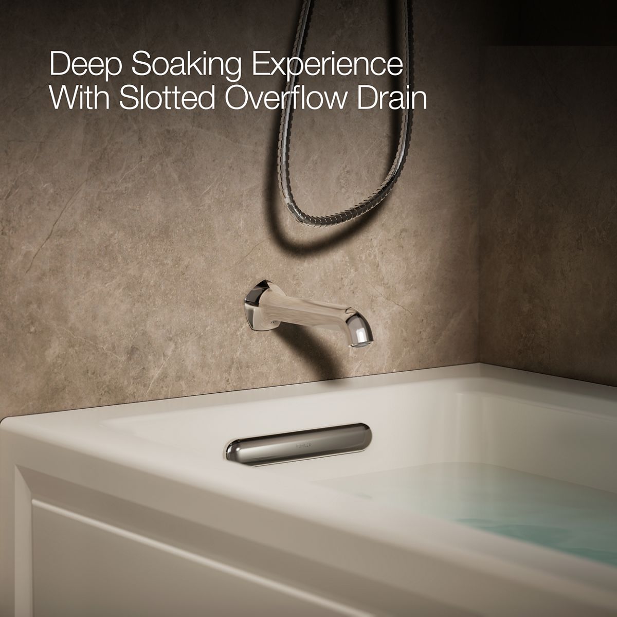 KOHLER K-1947-LAW Archer 60" x 30" alcove whirlpool bath with Bask heated surface, left drain