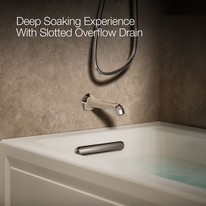 KOHLER K-1947-LAW Archer 60" x 30" alcove whirlpool bath with Bask heated surface, left drain